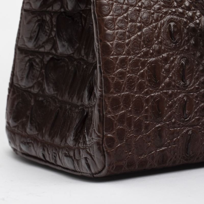 Женская коричневая сумка из крокодиловой кожи, реплика Birkin