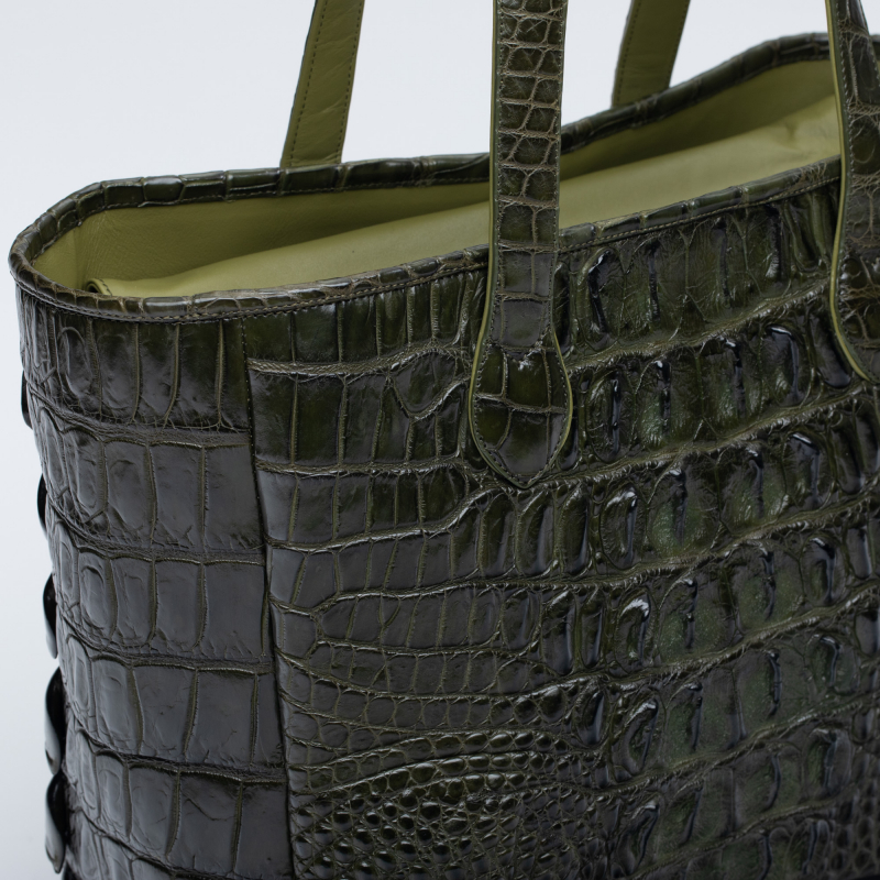 Шоппер сумка из кожи крокодила