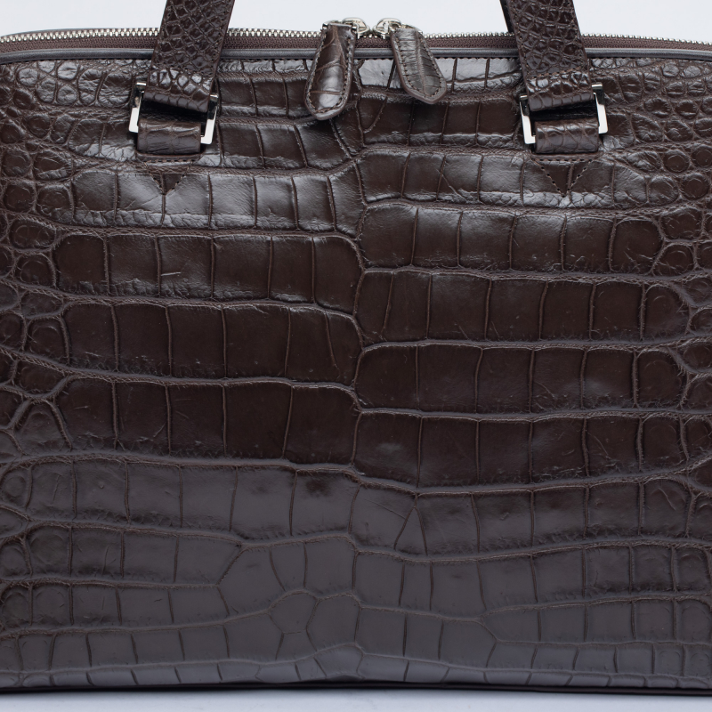 Деловая мужская сумка из кожи крокодила 