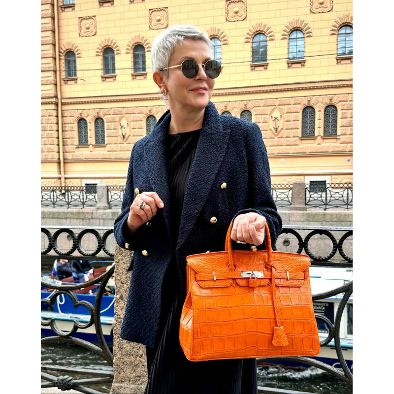 Сумка в стиле Birkin 35 из крокодиловой кожи