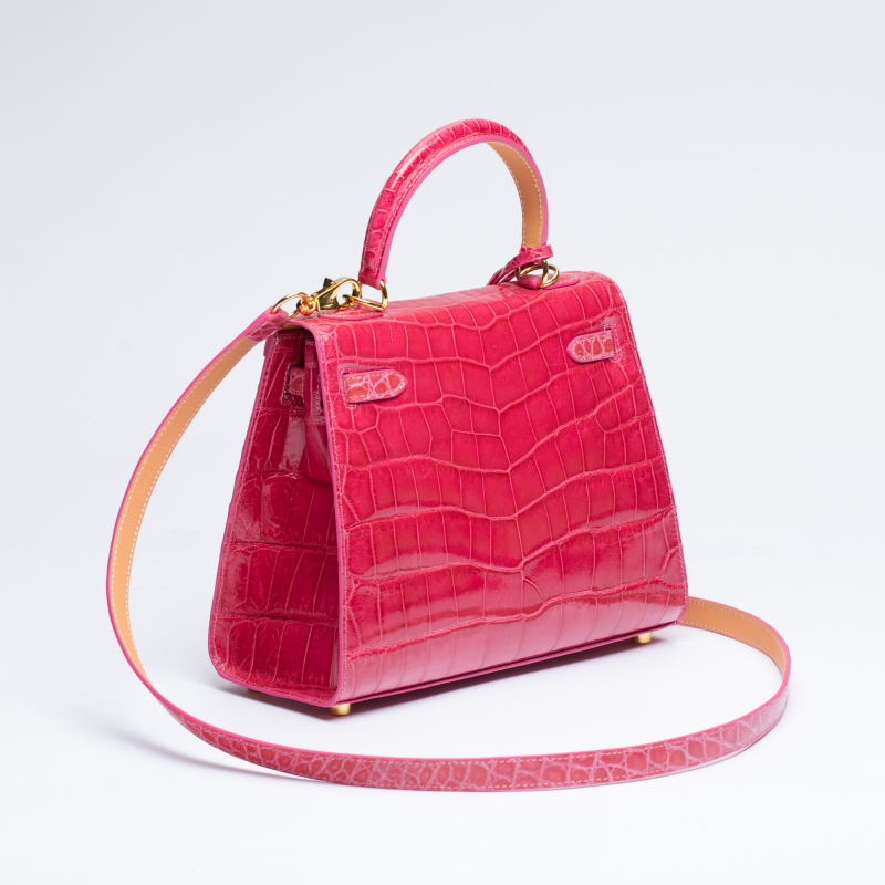 Сумка в стиле Hermès Kelly 25 из кожи крокодила