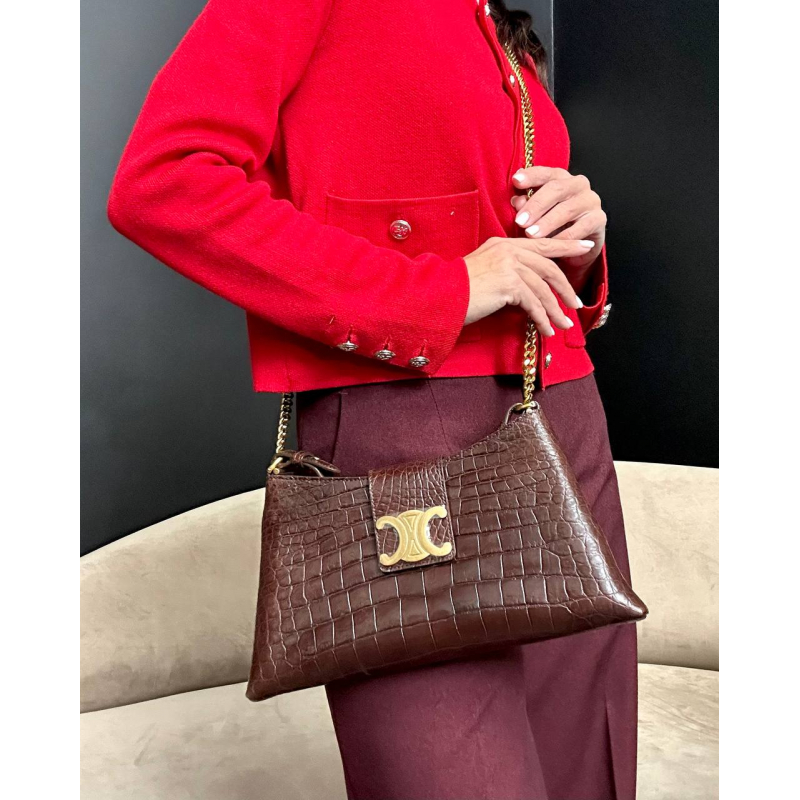 Сумка из кожи крокодила в стиле Celine