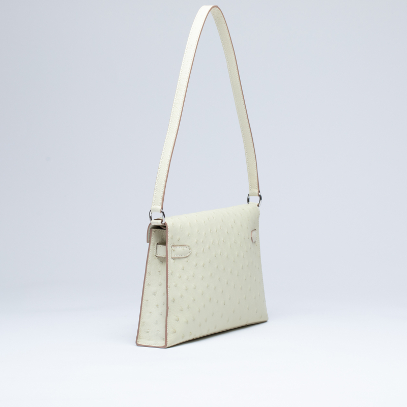 Сумка в стиле Hermès Kelly из кожи страуса