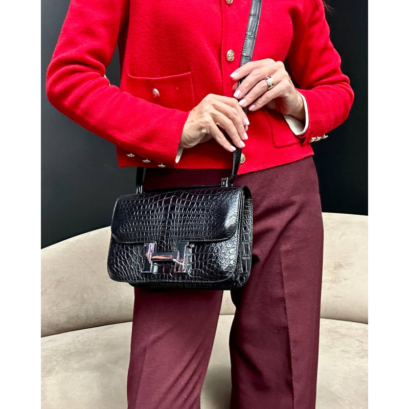 Сумка в стиле Hermès Constance из кожи крокодила