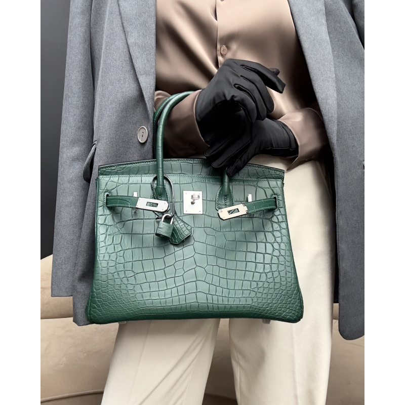 Сумка в стиле Hermès Birkin 30 из кожи крокодила