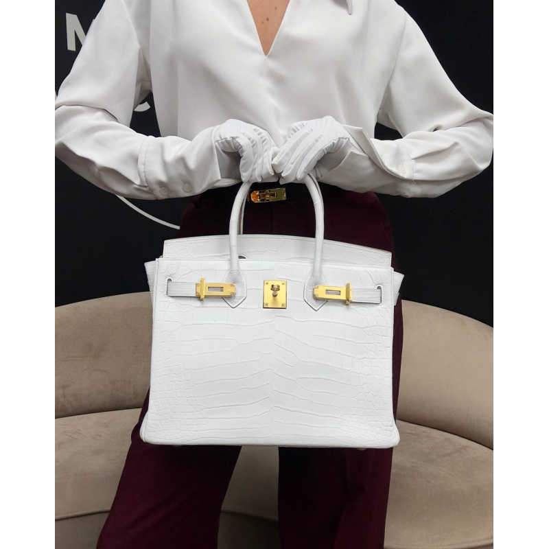 Сумка в стиле Hermès Birkin 30 из кожи крокодила