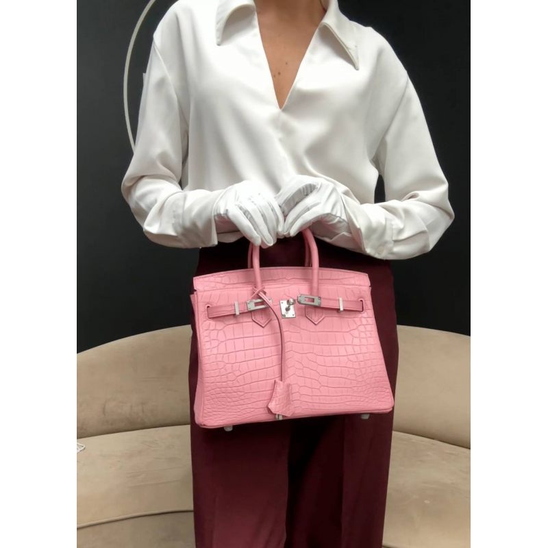 Сумка в стиле Hermès Birkin 25 из кожи крокодила