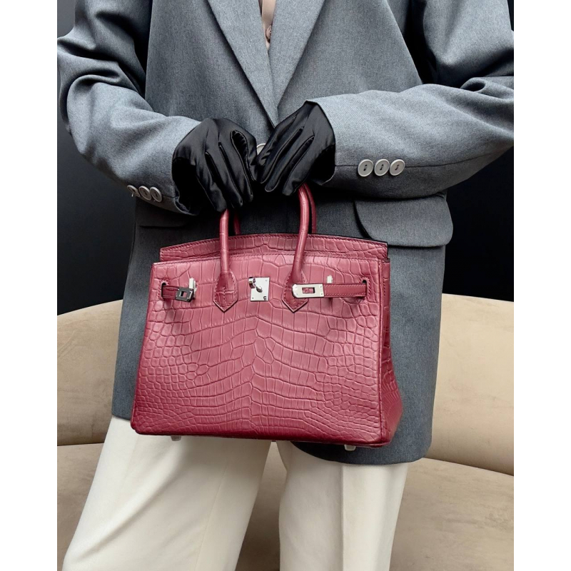 Сумка в стиле Hermès Birkin 25 из кожи крокодила