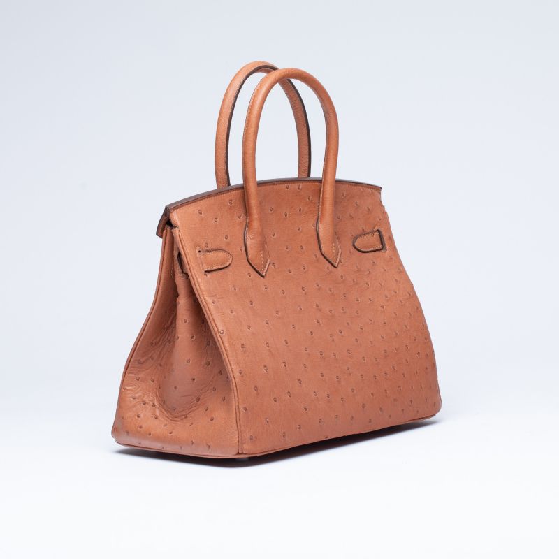 Сумка в стиле Hermès Birkin 30 из кожи страуса