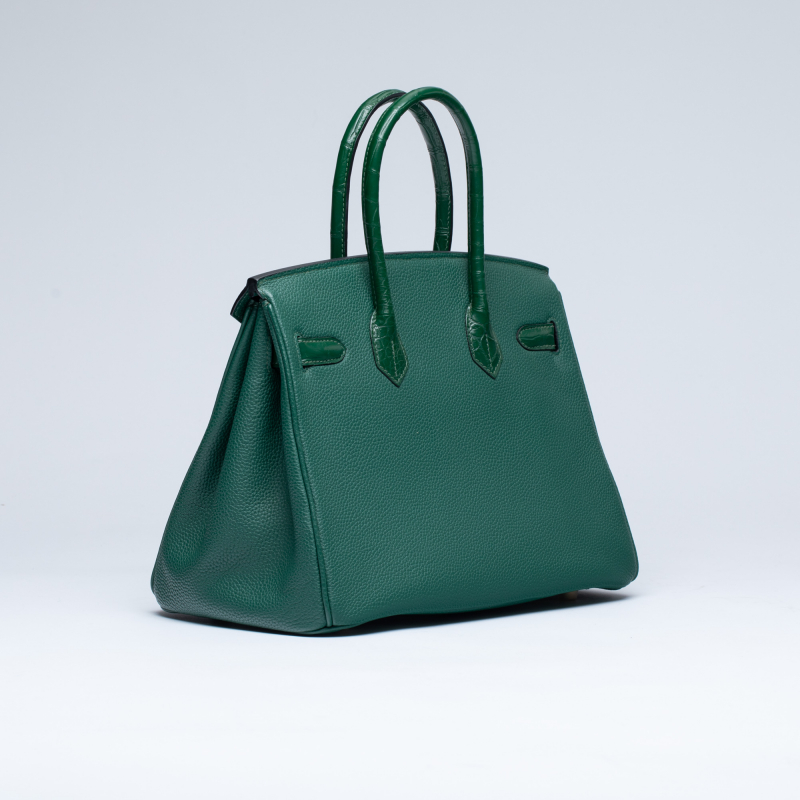 Сумка в стиле Hermès Birkin 30 из кожи Togo и крокодила Сумка в стиле Hermès Birkin 30 из кожи Togo и крокодила