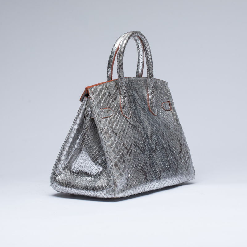 Сумка в стиле Hermès Birkin 30 из кожи питона