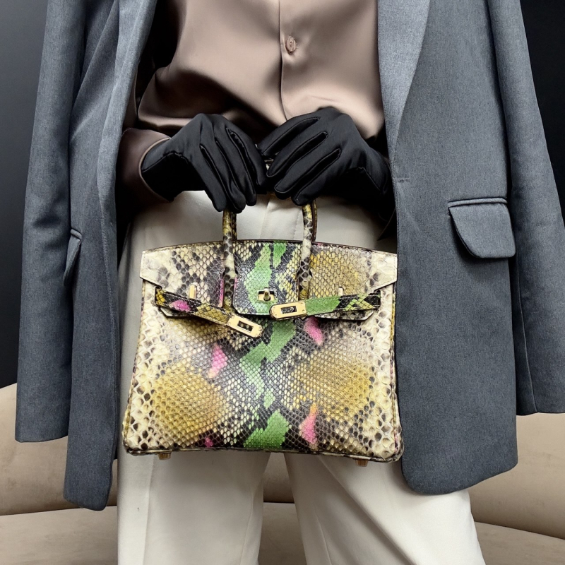 Сумка в стиле Hermès Birkin 25 из кожи питона