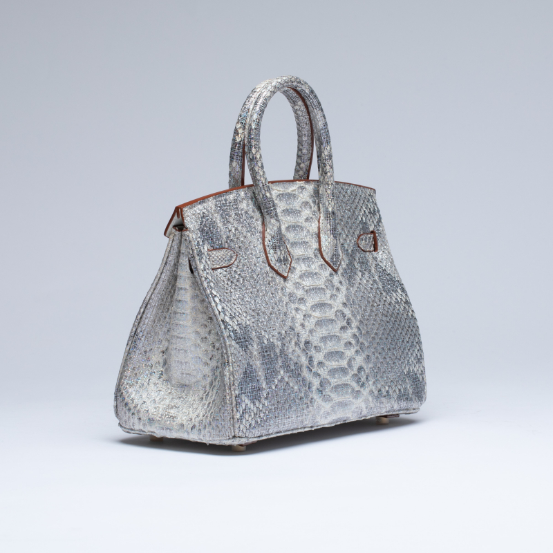 Сумка в стиле Hermès Birkin 25 из кожи питона