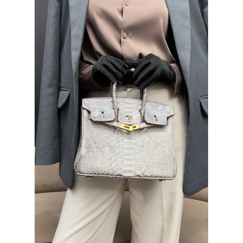 Сумка в стиле Hermès Birkin 25 из кожи питона