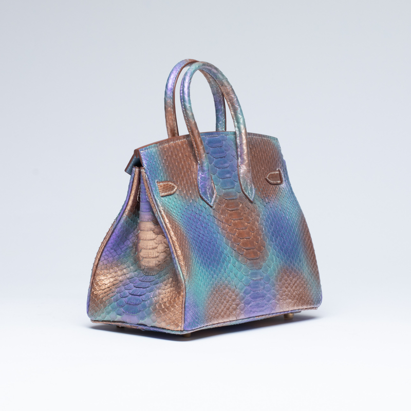 Сумка в стиле Hermès Birkin 25 из кожи питона