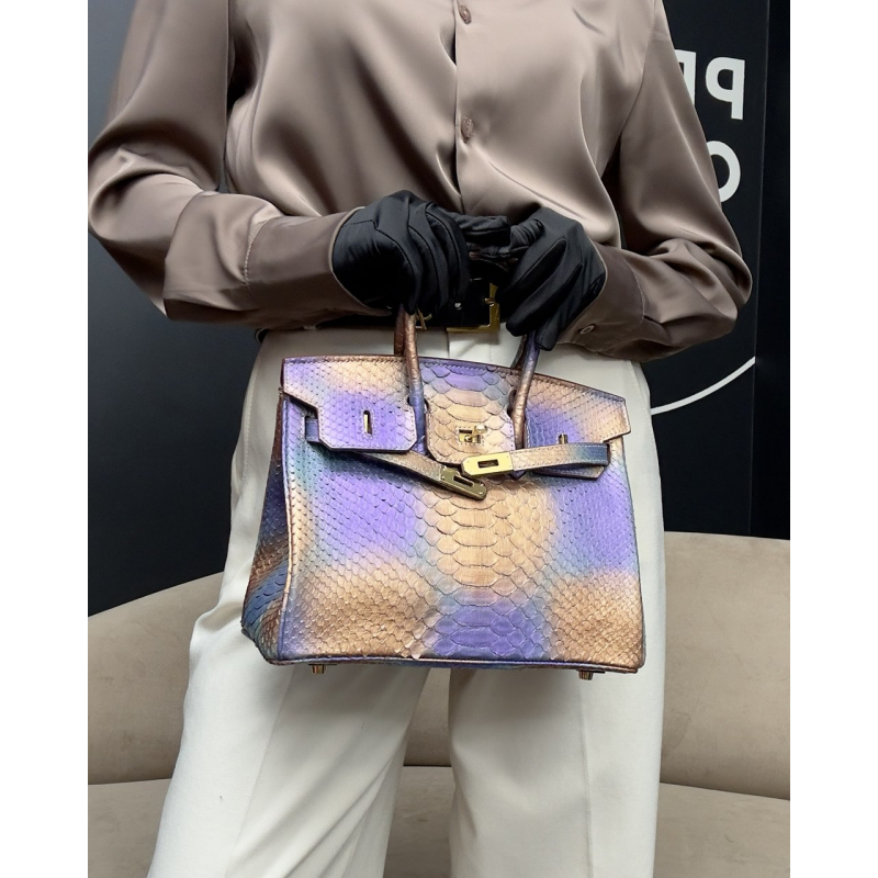 Сумка в стиле Hermès Birkin 25 из кожи питона
