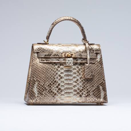 Сумка в стиле Hermès Kelly 25 из кожи питона