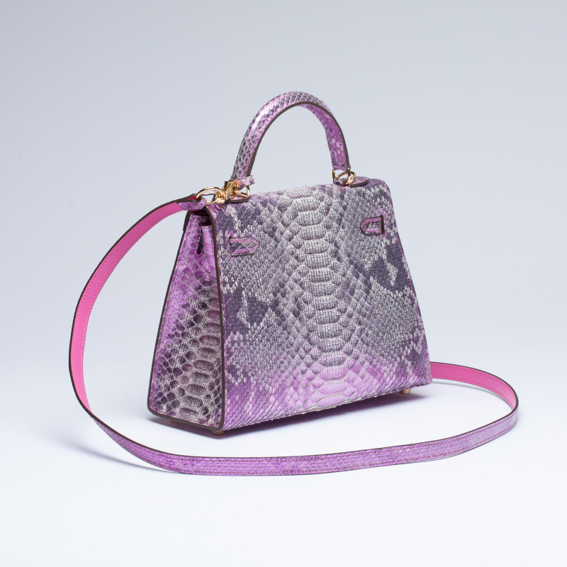 Сумка в стиле Hermès Kelly 22 из кожи питона