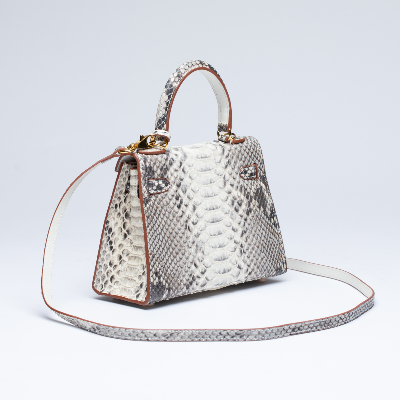 Сумка в стиле Hermès Kelly из кожи питона