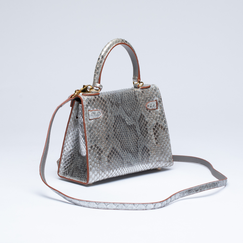 Сумка в стиле Hermès Kelly из кожи питона
