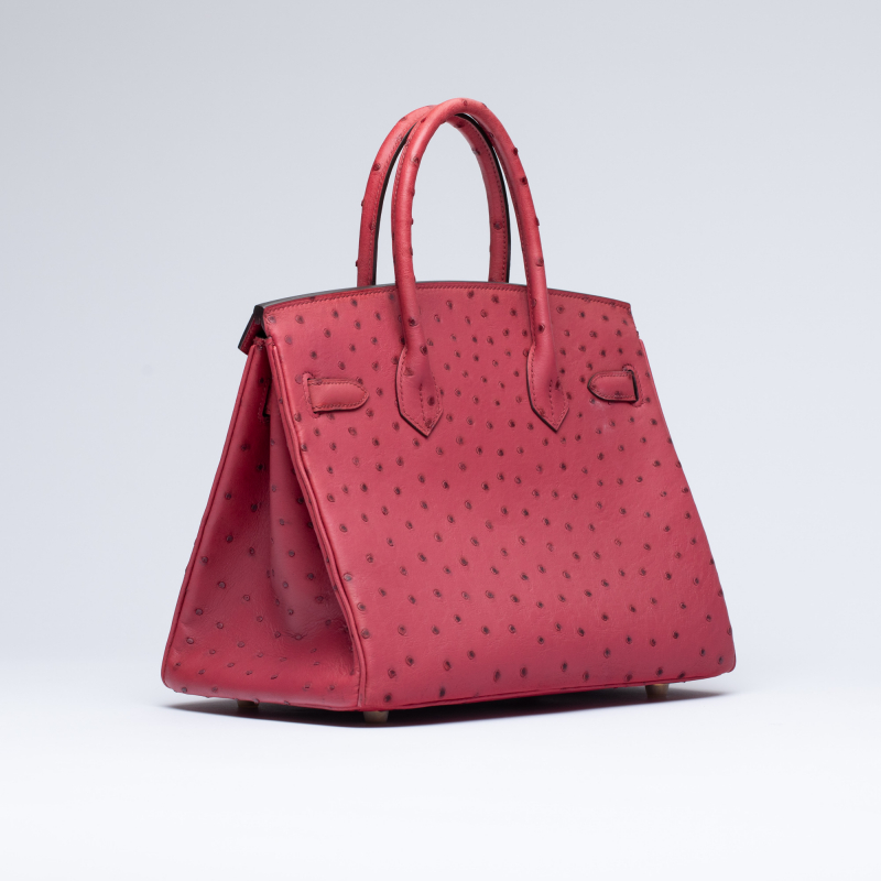 Сумка в стиле Hermès Birkin 30 из кожи страуса