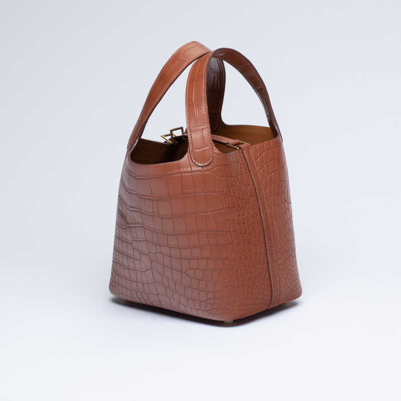 Сумка в стиле Hermès Picotin из кожи аллигатора