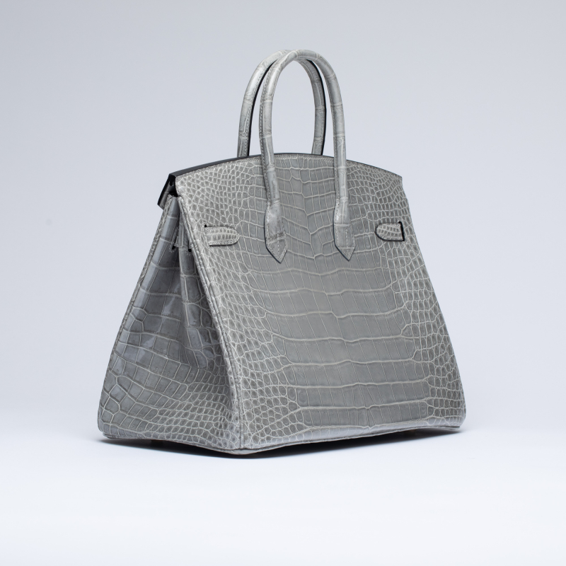 Сумка в стиле Hermès Kelly 25 из кожи крокодила Shiny Porosus