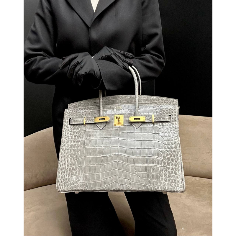 Сумка в стиле Hermès Kelly 25 из кожи крокодила Shiny Porosus