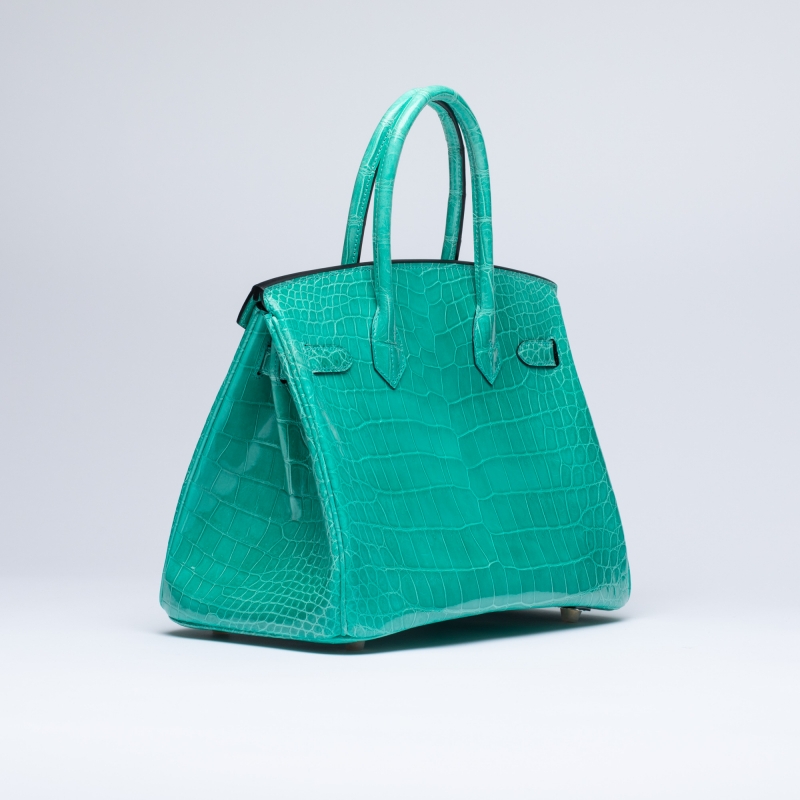 Сумка в стиле Hermès Birkin 35 из кожи крокодила Shiny Porosus