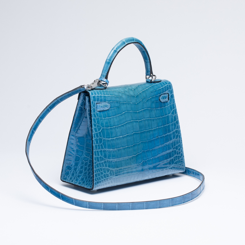 Сумка в стиле Hermès Kelly 25 из кожи Shiny Porosus
