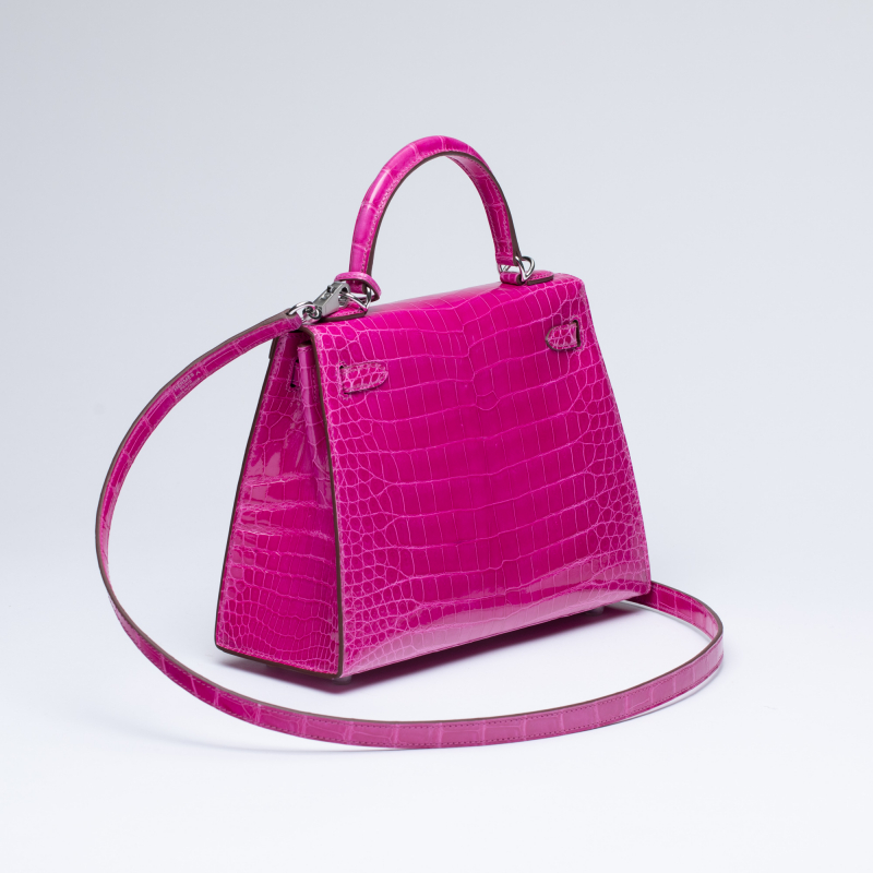 Сумка в стиле Hermès Kelly 25 из кожи Shiny Porosus