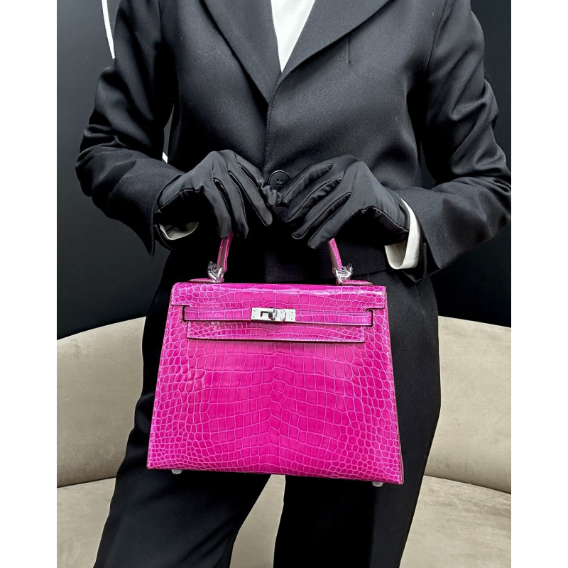 Сумка в стиле Hermès Kelly 25 из кожи Shiny Porosus
