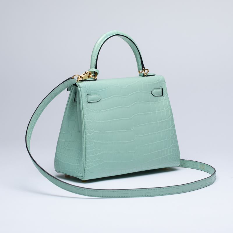Сумка в стиле Hermès Kelly 25 из кожи аллигатора