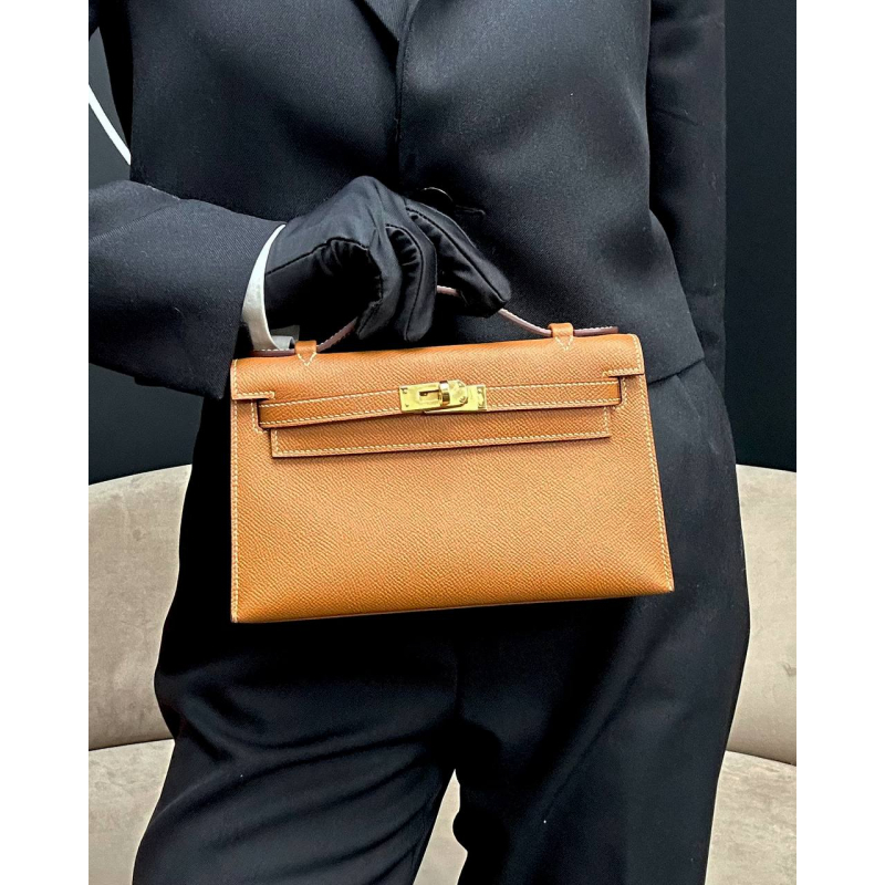 Сумка в стиле Hermès Kelly Pochette из кожи Epsom
